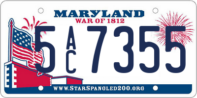 MD license plate 5AC7355