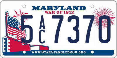MD license plate 5AC7370