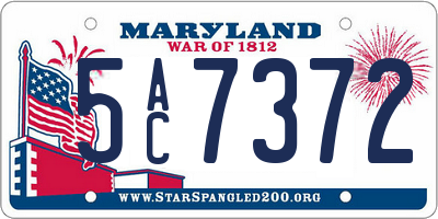MD license plate 5AC7372
