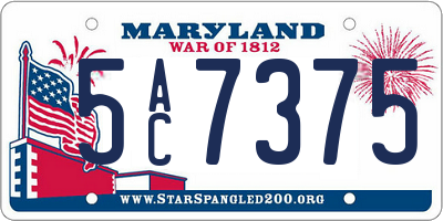 MD license plate 5AC7375