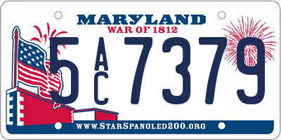 MD license plate 5AC7379