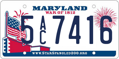 MD license plate 5AC7416