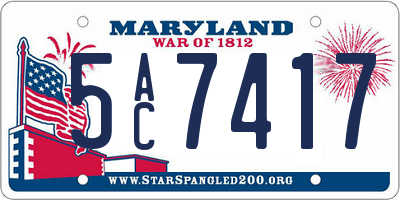 MD license plate 5AC7417