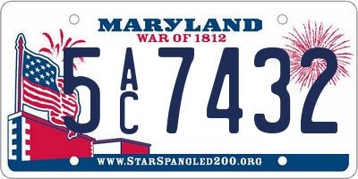 MD license plate 5AC7432