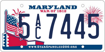 MD license plate 5AC7445