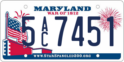 MD license plate 5AC7451