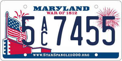 MD license plate 5AC7455