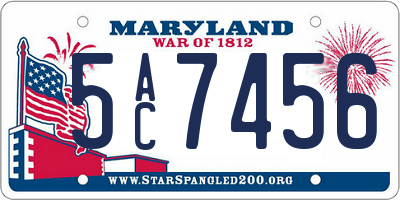 MD license plate 5AC7456