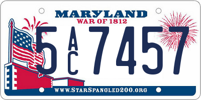 MD license plate 5AC7457