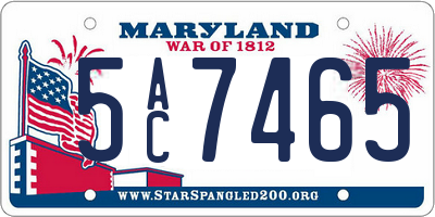 MD license plate 5AC7465