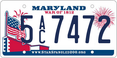 MD license plate 5AC7472