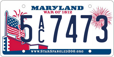 MD license plate 5AC7473