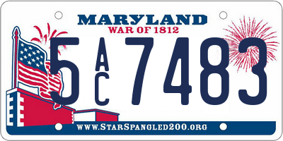 MD license plate 5AC7483