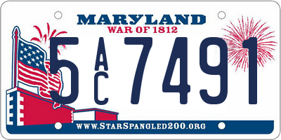 MD license plate 5AC7491