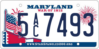 MD license plate 5AC7493