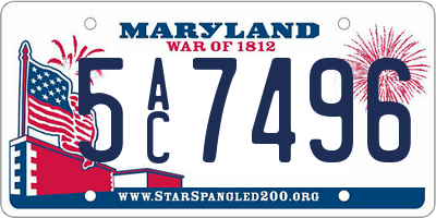 MD license plate 5AC7496