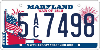 MD license plate 5AC7498