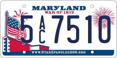 MD license plate 5AC7510