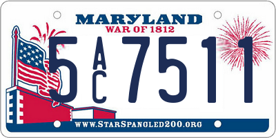 MD license plate 5AC7511