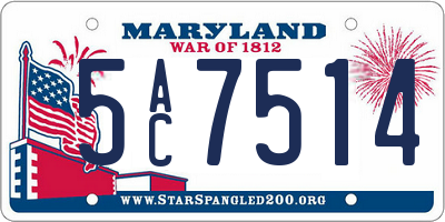 MD license plate 5AC7514