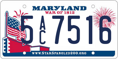 MD license plate 5AC7516