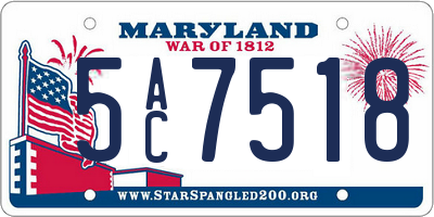 MD license plate 5AC7518