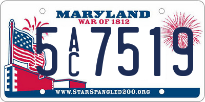 MD license plate 5AC7519