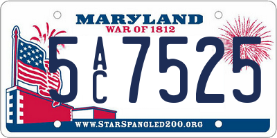 MD license plate 5AC7525