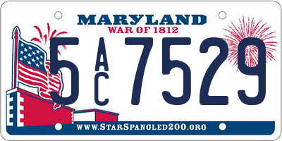 MD license plate 5AC7529