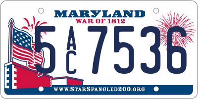 MD license plate 5AC7536