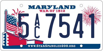 MD license plate 5AC7541