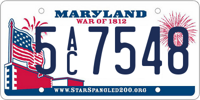 MD license plate 5AC7548