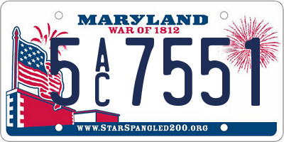 MD license plate 5AC7551