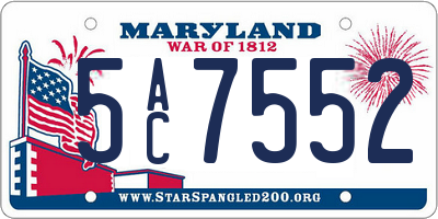 MD license plate 5AC7552