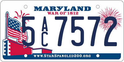 MD license plate 5AC7572