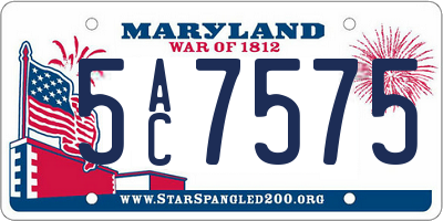 MD license plate 5AC7575