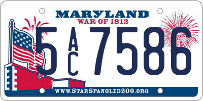 MD license plate 5AC7586