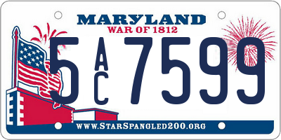 MD license plate 5AC7599