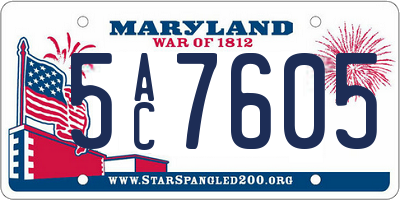 MD license plate 5AC7605