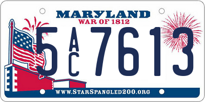 MD license plate 5AC7613