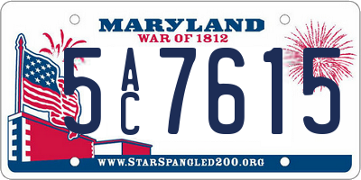 MD license plate 5AC7615