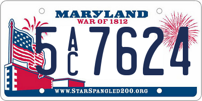 MD license plate 5AC7624