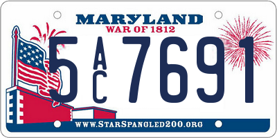 MD license plate 5AC7691