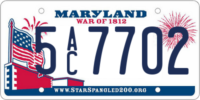 MD license plate 5AC7702