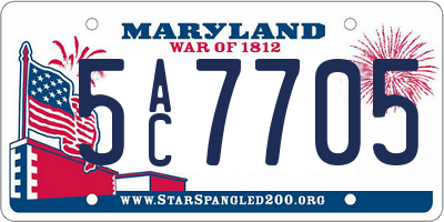 MD license plate 5AC7705