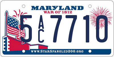 MD license plate 5AC7710