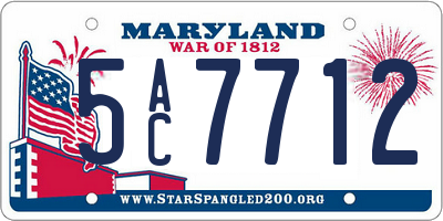 MD license plate 5AC7712