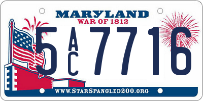 MD license plate 5AC7716