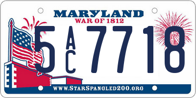MD license plate 5AC7718