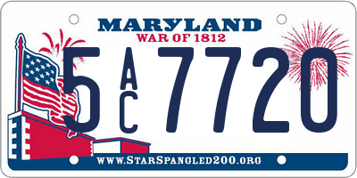 MD license plate 5AC7720